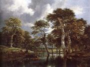 Jacob van Ruisdael Waterfall in a Hilly Wooded Landscape oil painting